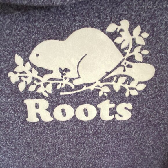 ROOTS KIDS SWEATSHIRT SWEATER TURTLENECK PURPLE HEATHER RAGLAN SLEEVES SIZE L - Picture 3 of 7